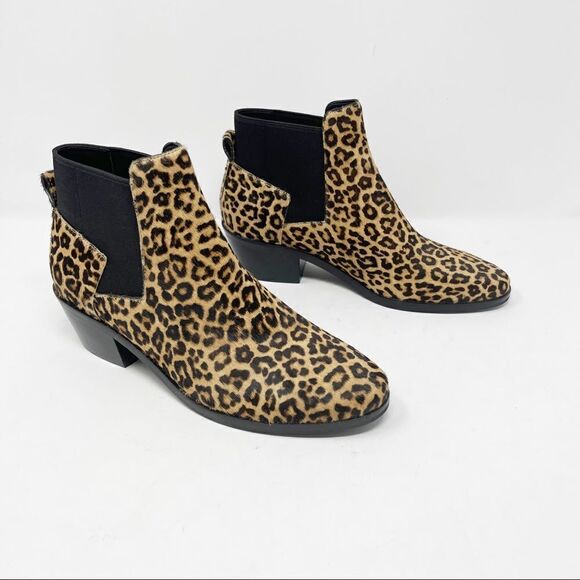 Cole Haan Cheetah Calf Hair Slip On Ankle Booties - Picture 1 of 11